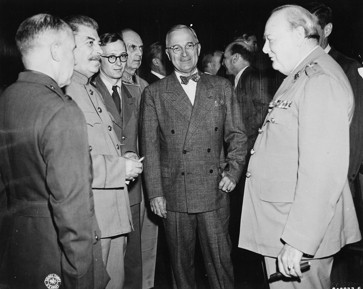 Stalin, Truman, and Churchill at the Potsdam Conference, July 1945